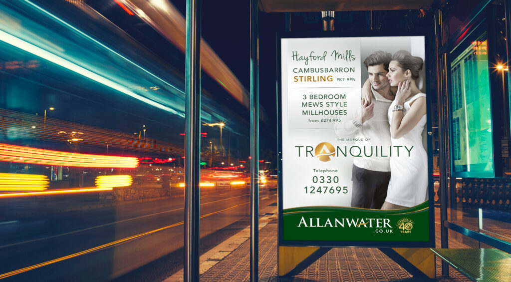 AWH Roadside Outdoor Bus Stop Billboard MockUp